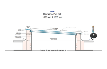 Platdakraam - 100x120 cm van Premium Dakramen