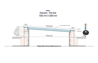 Platdakraam - 150x200 cm van Premium Dakramen